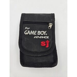 SJ Nintendo Game Boy Advance GBA Carrying Case Pouch Black Nylon Zippered Bag